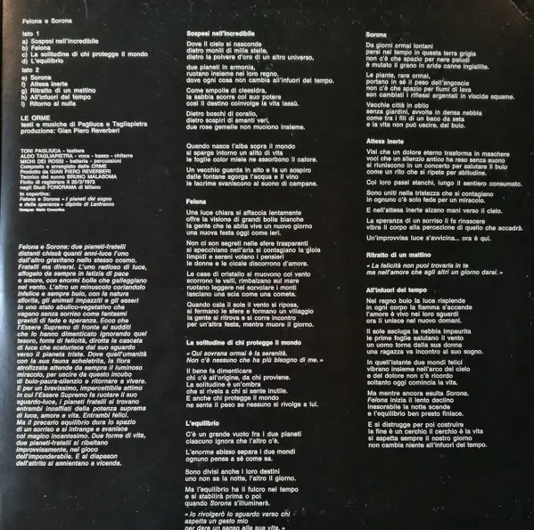 Le Orme - Felona e Sorona (1973, LP) FLAC скачать торрент