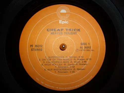 Cheap Trick - Heaven Tonight (Canadian Promo Copy) - 1978